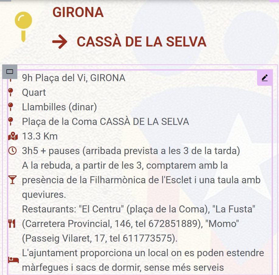 Avui la #Columna27 surt de la Plaça del Vi de Girona, cap a Cassà de la Selva. Etapa curta però intensa. El camí és nostre, la força també. <a href="/assemblea/">Assemblea Nacional Catalana</a> <a href="/ConsellNord/">Consell de la República Cat Nord</a> <a href="/ConsellRep/">Consell de la República Catalana</a> 
Despertem consciències, despertem ànims!
#Republica és #Llibertat No oblidem, hem guanyat!