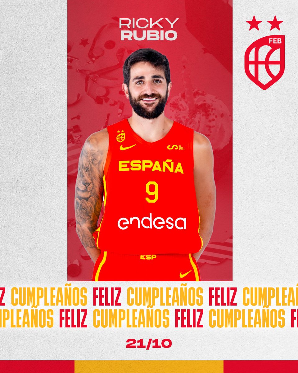 📆 Uno de esos días marcados en rojo 🔴 en el calendario de #LaFamilia 🤗

🎉 RT para FELICITAR a <a href="/rickyrubio9/">Ricky Rubio</a> 🎉

#SomosEquipo