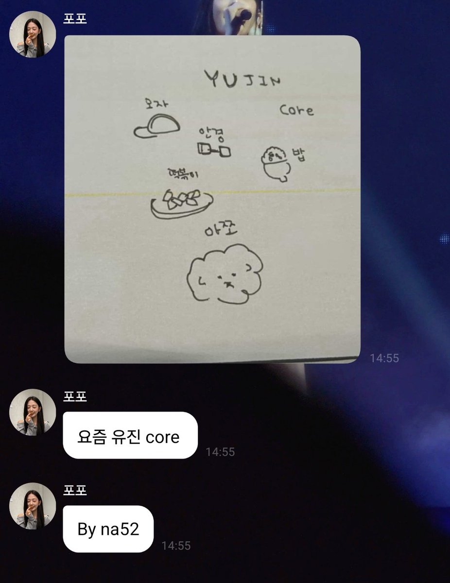 daengdaengjoa's tweet image. yujin core nowadays by rei
(na52, 5 - 오/o, 2 - 이/i = naoi) 🤣
"cap, glasses, rice, tteokbokki, azzo"