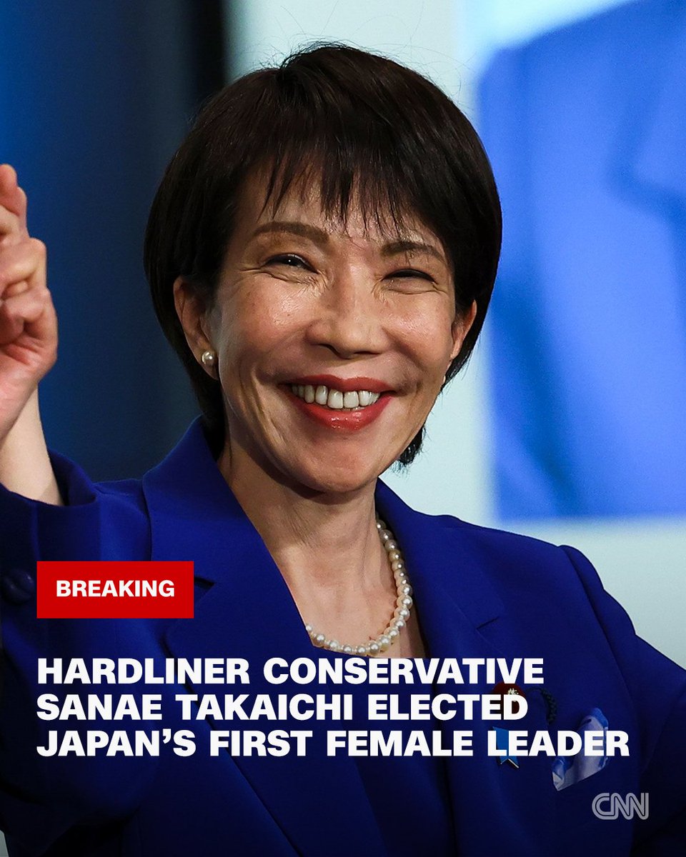 Hardline conservative Sanae Takaichi becomes Japan's first female leader, in a landmark moment for the historically patriarchal country. cnn.it/3L0UFsr