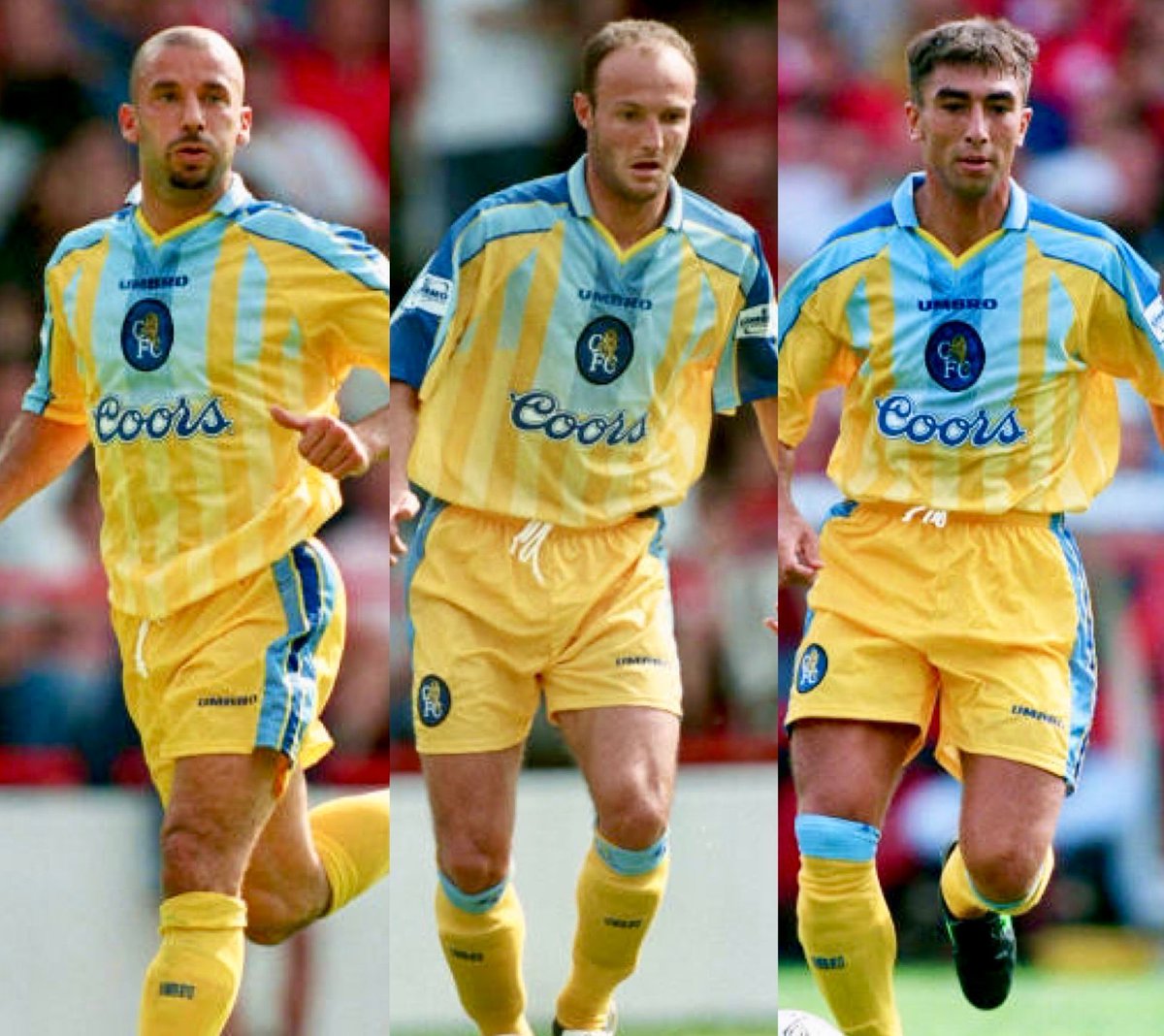 CHELSEA REWIND: 1996 ⏪ New summer signings Gianluca Vialli, Frank Le Boeuf &amp; Roberto Di Matteo in action at the City Ground as Chelsea beat Ajax 2-0 to win the Umbro International Trophy. 🏆