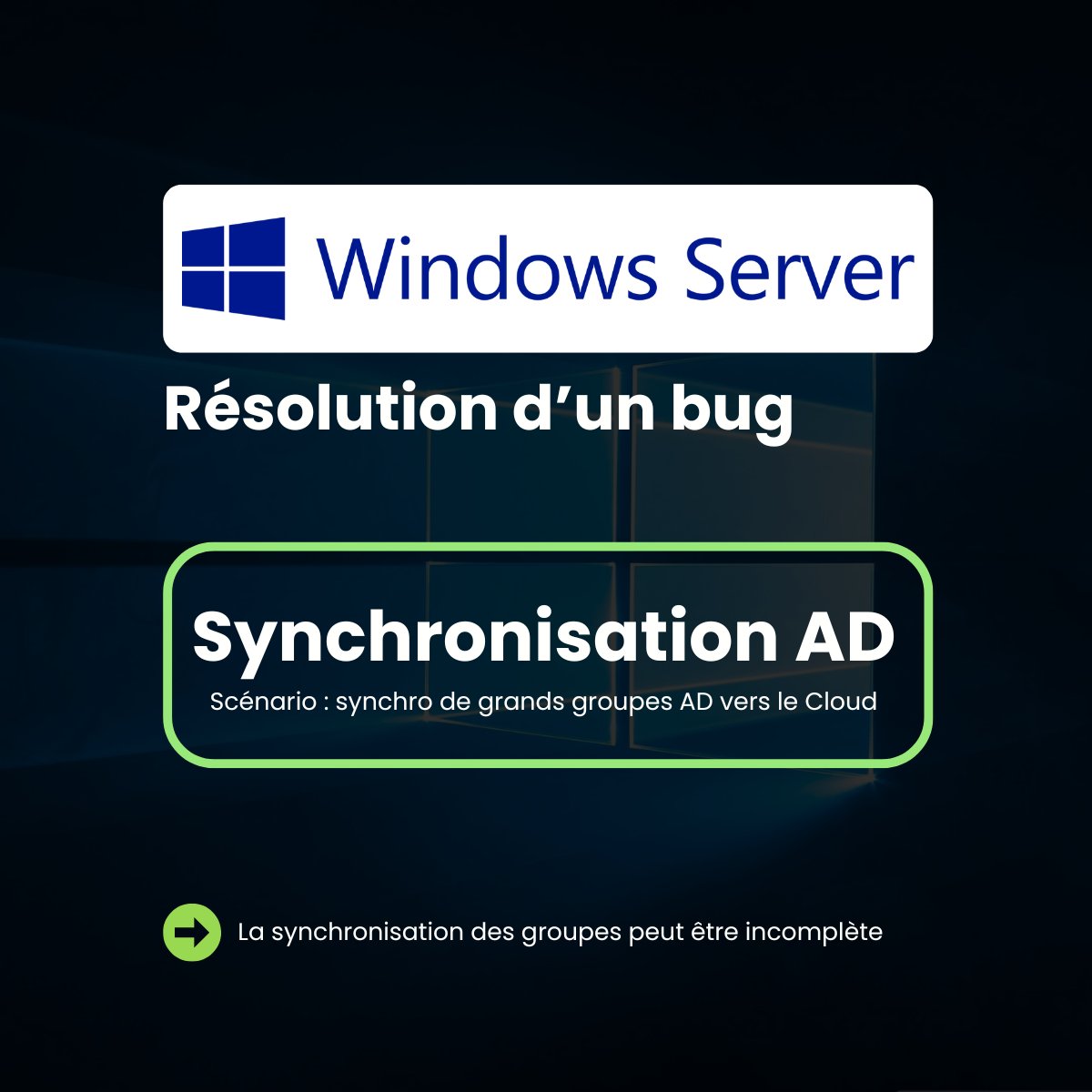 ITConnect_fr's tweet image. ✅ Correctif pour le problème de synchronisation des groupes Active Directory

🔎 Microsoft a confirmé un bug affectant la synchronisation des grands groupes Active Directory avec Microsoft Entra ID.

+ d&apos;infos : 
🔗 it-connect.fr/bug-windows-se…

#WindowsServer2025 #ActiveDirectory