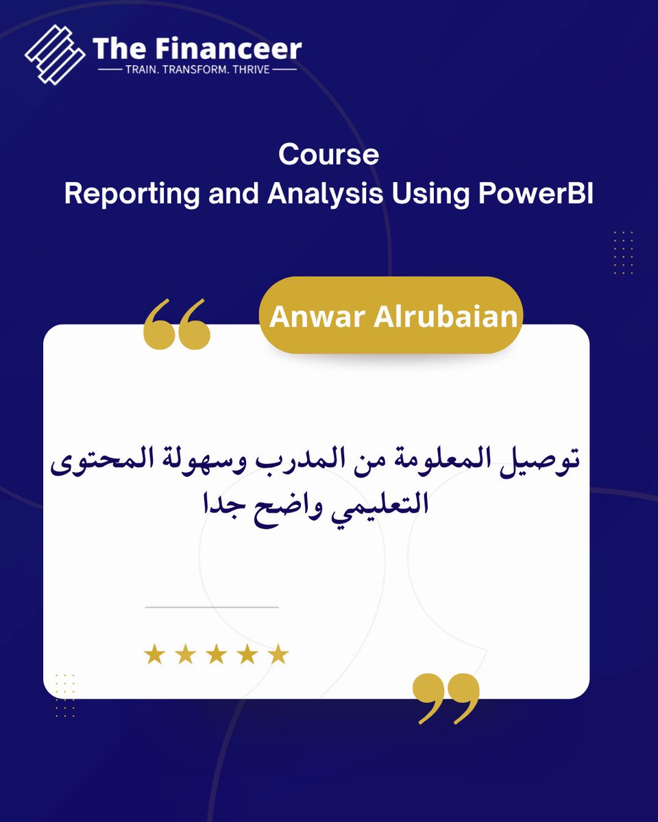 TheFinanceer's tweet image. Proud to share some of the feedback from participants in the Reporting and Analysis Using Power BI course 💡
These words always remind me that real learning begins when we start applying what we’ve learned 🙏
#PowerBI #Data_Analytics #Professional_Development #Data_Driven