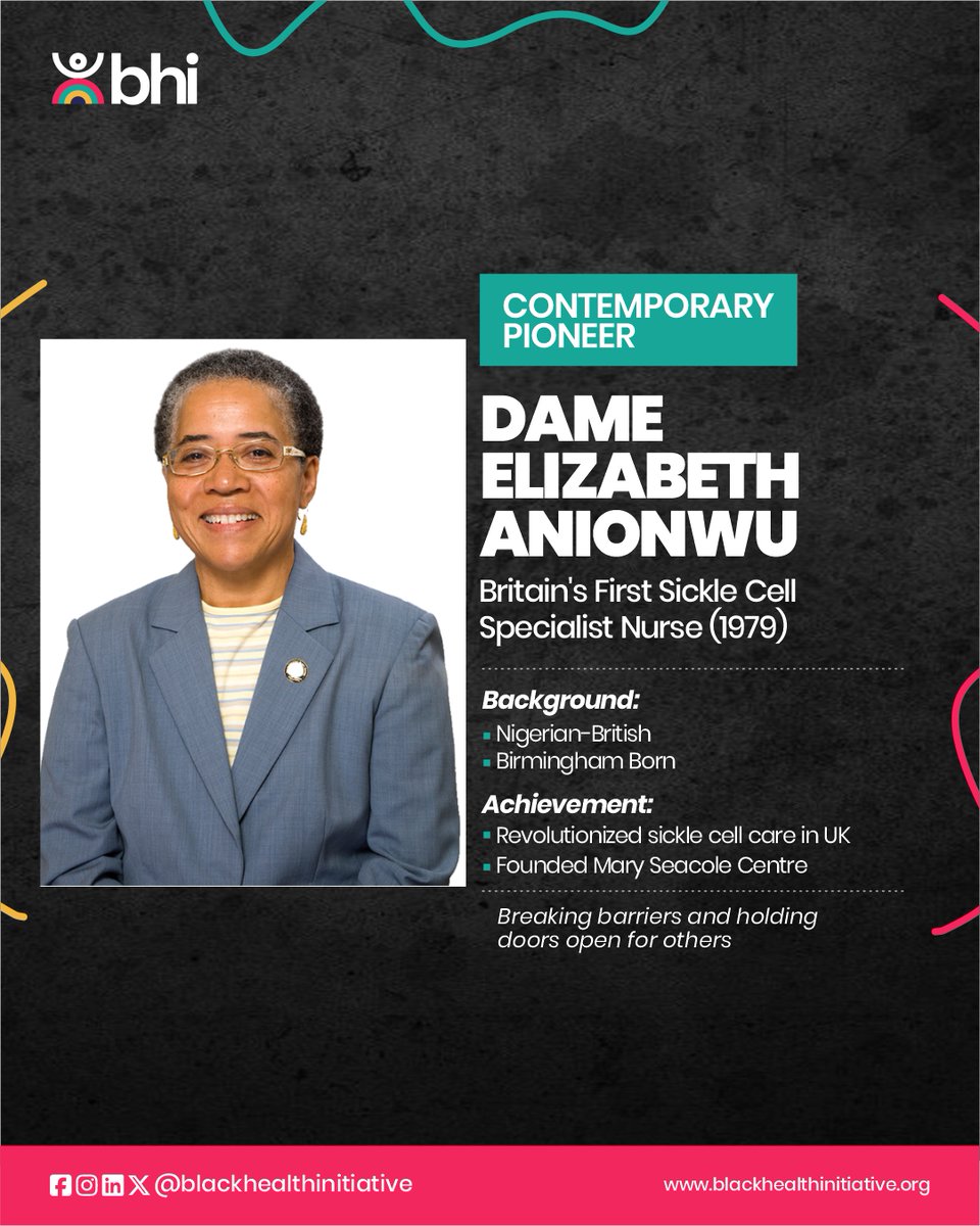 Honoring Dame Elizabeth Anionwu, the UK's first sickle cell and thalassaemia nurse, who transformed care for patients and founded the Mary Seacole Centre. 
#BHILeeds #BlackHistoryMonth #Healthcare #NursingPioneer
