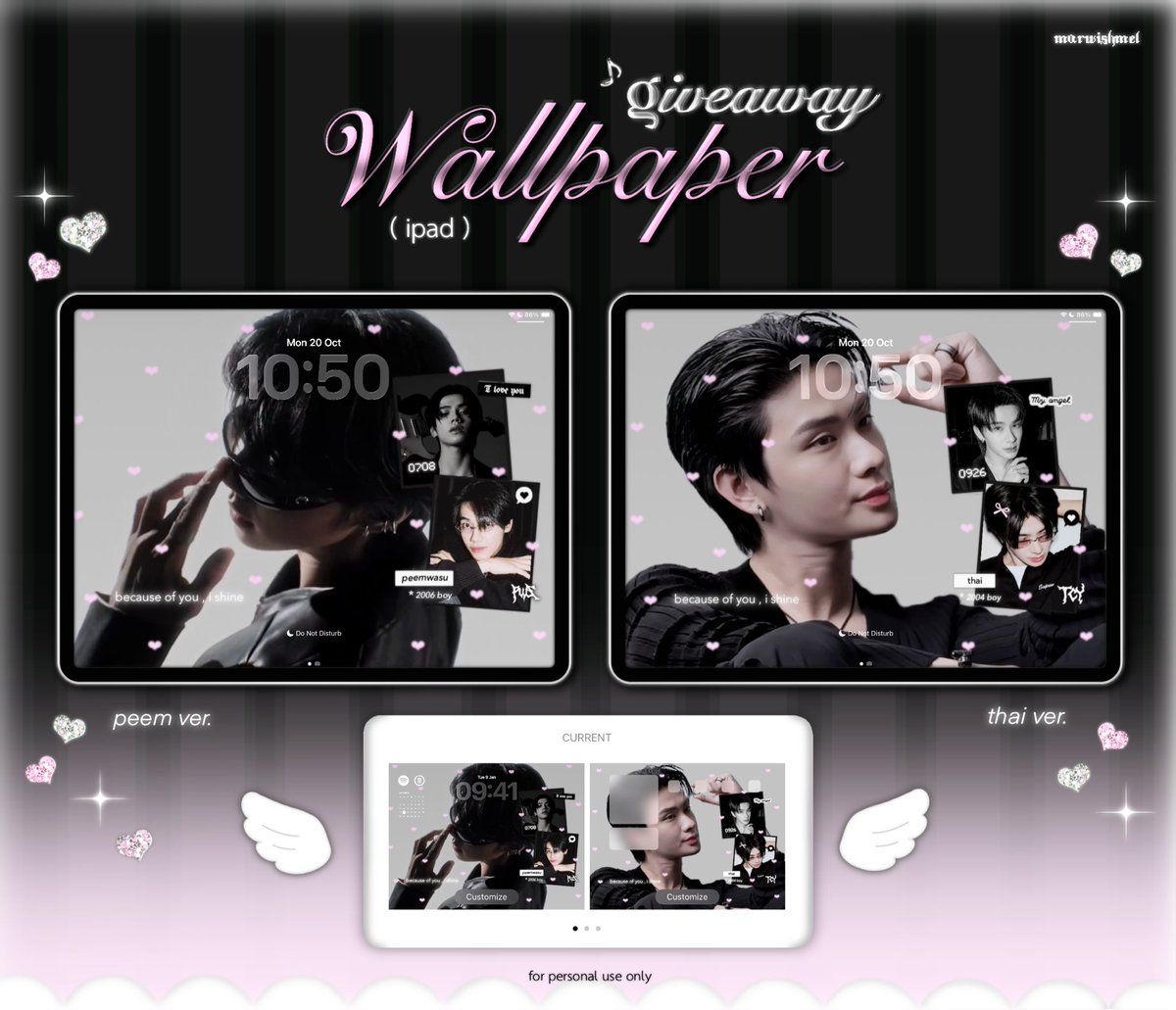 marwishmel's tweet photo. giveaway ipad wallpaper 🖥️💬
pls rt / fav before use ໒꒱

#PEEMWASU &amp; #THAIchayanon ❤︎

* for personal use only 
📁: link in mention 

#แจกวอลเปเปอร์ #แจกwallpaper #แจกpng https://t.co/zVfAVtTaUY