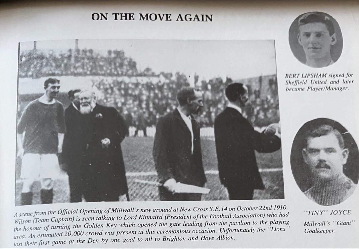 cabbiewalks's tweet image. Lord Kinnaird opened the Den - initially taken to wrong entrance in Canterbury Rd (later renamed Ilderton Rd). 
Land originally part Cold Blow Farm. Stadium architect Scotsman, Archibald Leitch.
Kinnaird brilliantly played by Edward Holcroft in Netflix Drama ‘The English Game’.