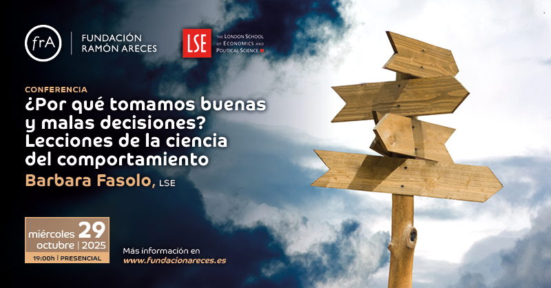 FundacionAreces's tweet image. ↗️ ¿Por qué tomamos buenas y malas decisiones?

La profesora Barbara Fasolo #LSE examina las últimas investigaciones en #comportamiento, una #ciencia que abarca áreas como la #Economia, la #Psicologia o la teoría de la #gestion

¿Nos acompañas? 🔏 fundacionareces.es/fundacionarece…