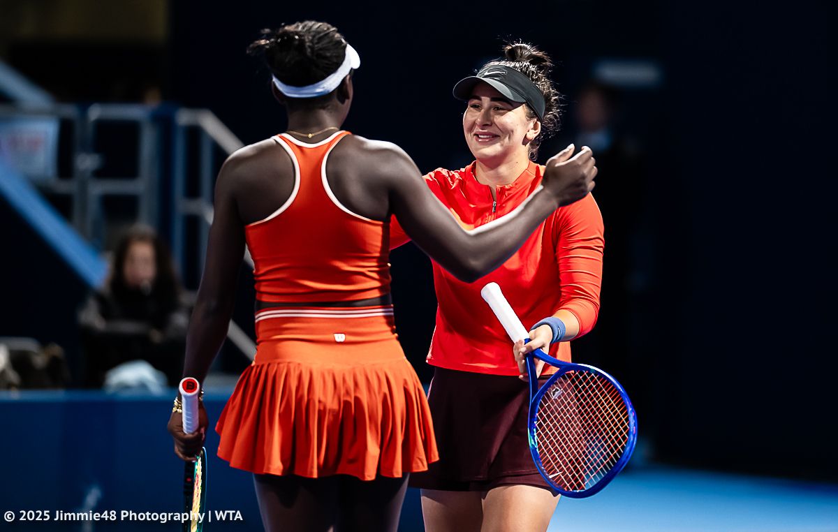 From competitors to partners in one afternoon.

After playing against each other in singles, Canada's Victoria Mboko &amp; Bianca Andreescu teamed up for doubles to advance in Toyko.