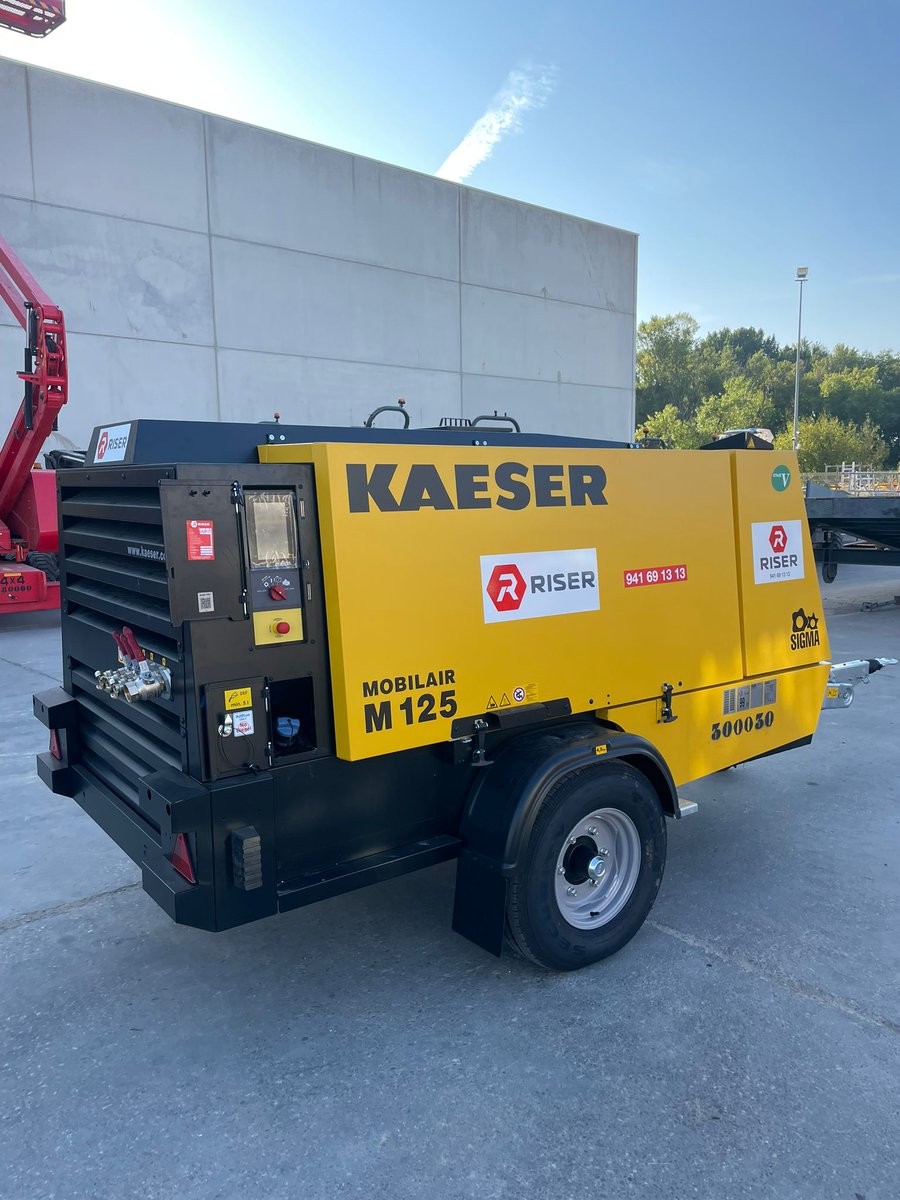 riseralquiler's tweet image. 📢NOVEDAD📢 Compresor  móvil Kaeser Mobilair M 125.

Perfecto para construcción y obra pública en general: demolición, demolición de pavimentos, uso en reparaciones y mantenimiento.

#Compresor #CompresorMovil #AlquilerDeMaquinaria #MaquinariaLaRIoja