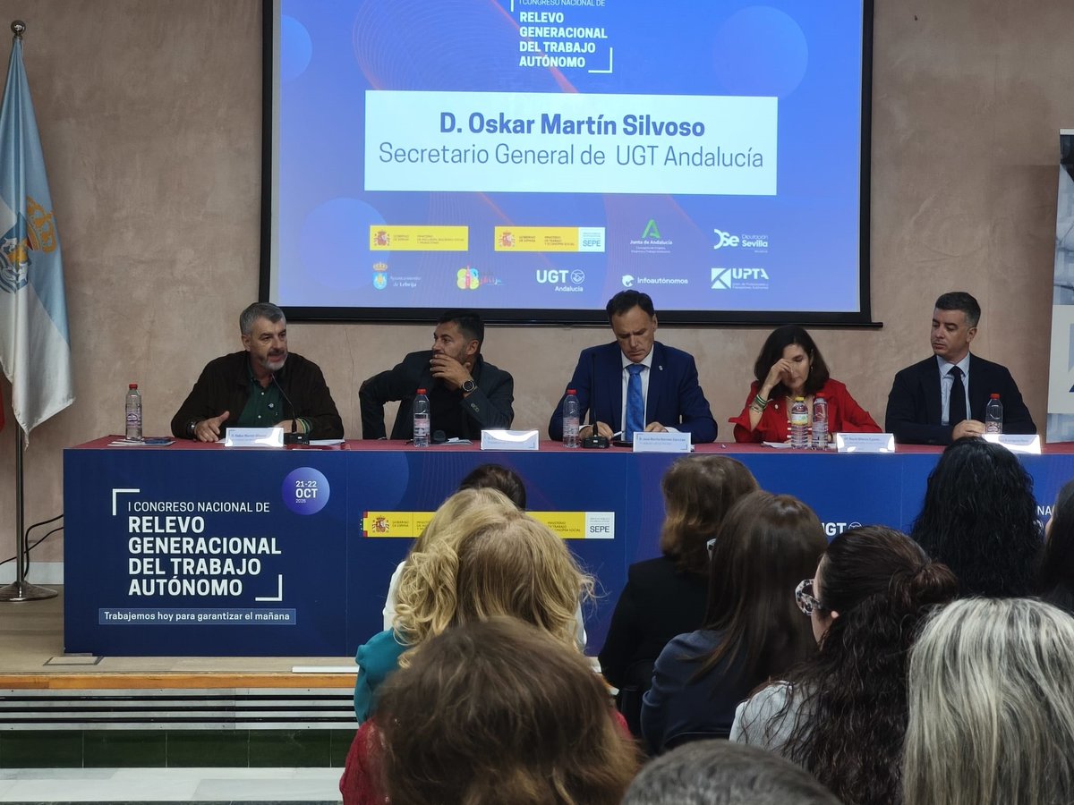👥💼 UGT Andalucía y UPTA <a href="/upta_es/">UPTA España</a>  alertan en Lebrija del impacto económico y social de la falta de relevo generacional en el trabajo autónomo.

📣 Más de 600.000 autónomos se jubilarán en 3 años, 80.000 en Andalucía. Urgen políticas que garanticen continuidad y protección.