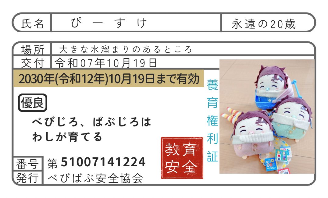 ちょっと気分が沈むことがあったので、更新してきた私の免許を見て欲しい
更新時の写真にいちゃもんをつけてくるたぬ狂いがいたので、写真は変更しております←
(何の免許とは言ってない)