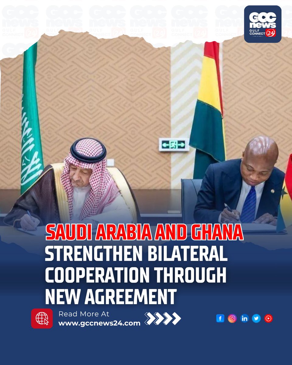 gccn24's tweet image. Saudi Arabia & Ghana sign agreement to boost trade, education & culture, strengthening ties for shared growth.
.
Read more: gccnews24.com/saudi-ghana-st…
.
#SaudiGhana #InternationalCooperation #trade