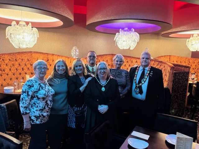 Vice Chairman Cllr Michelle Donoghue and Consort Mr Stephen Donoghue along with the Town Mayor attended a fund raising event for Links at the Sheesh Mahal recently.  All proceeds going to Links Llanelli.  Also featured are members of the Links Committee.