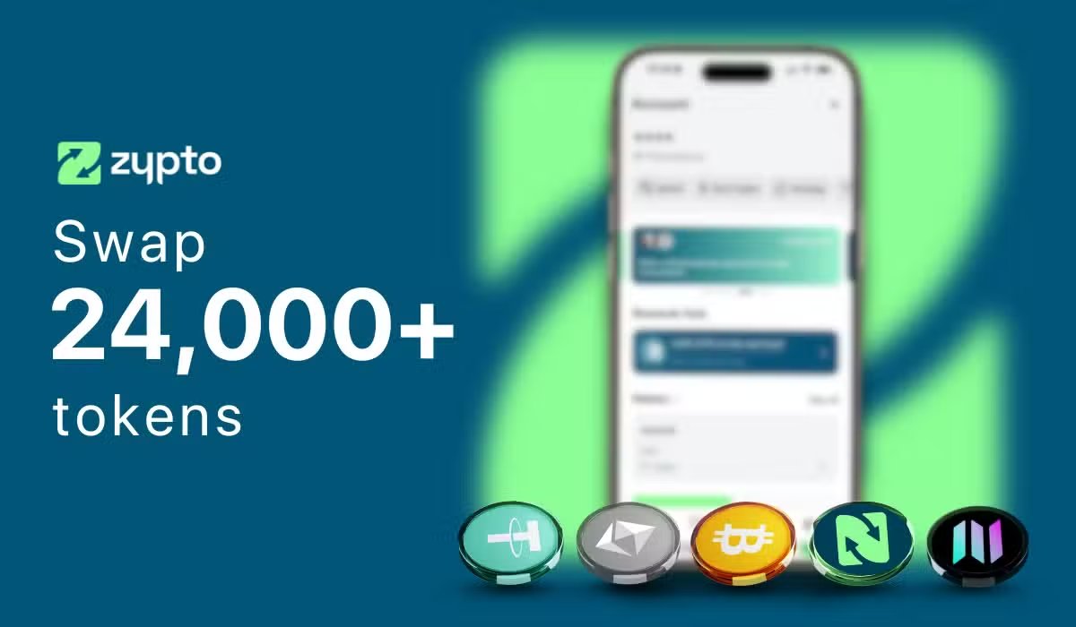 The Zypto App is your all-in-one, self-custodial DeFi hub. 
Instantly swap over 24,000 tokens across 20+ blockchains directly inside the wallet - no wrapped assets or third parties needed. 
Beyond cross-chain swapping, the app lets you manage unlimited multichain wallets, pay