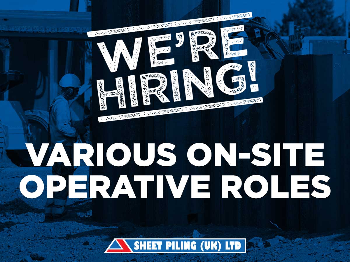 We're Hiring!

We are looking to increase our workforce following the successful award of several high-profile schemes.
Currently, we are seeking to employ:

• Piling Foreman/Supervisors
• Piling Operatives
• Piling Welders

sheetpilinguk.com/were-recruitin…