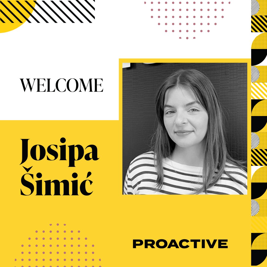 We’re delighted to welcome Josipa Šimić to Proactive, as our new Web Designer. A versatile professional with experience across web, graphic, 3D, and motion, Josipa brings a thoughtful, adaptable approach to every brief.

Welcome to the team Josipa!