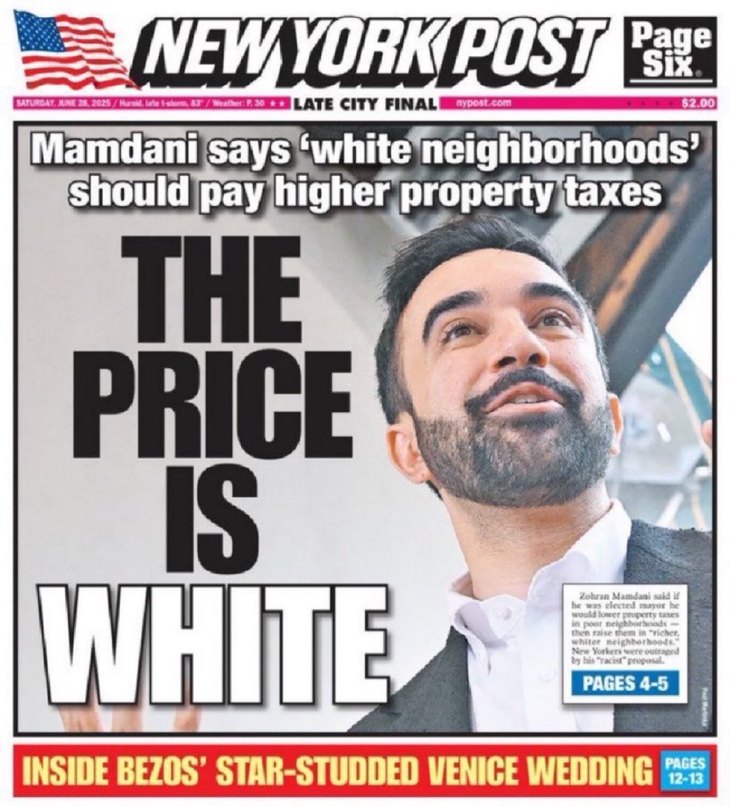 Qué los blancos paguen más taxes es claramente racista! NY se va al carajo! Lo peor es que este hombre puede ganar diciendo estas cosas.