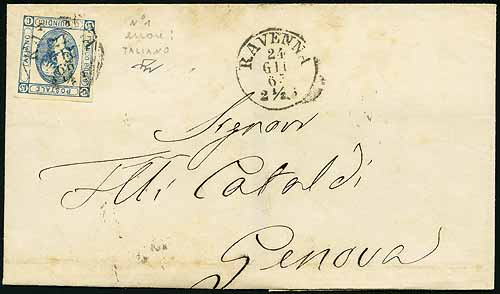 Curiosità.
Dalla proclamazione del Regno d'Italia il 17 marzo 1861 i francobolli in uso furono quelli dell'ex Regno di Sardegna.
Occorrerà attendere due anni (!!) per vedere il primo francobollo "italiano".
Tra l'altro con una grafica assai misera rispetto ai suoi predecessori!🫤