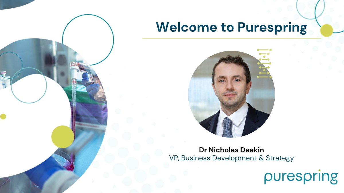 We are thrilled to #welcome Dr Nick Deakin, who joins Purespring as VP, Head of #BusinessDevelopment and   Strategy. With an extensive background in defining and executing on strategic opportunities, his expertise will be critical as we enter our next phase of growth.
#Leadership