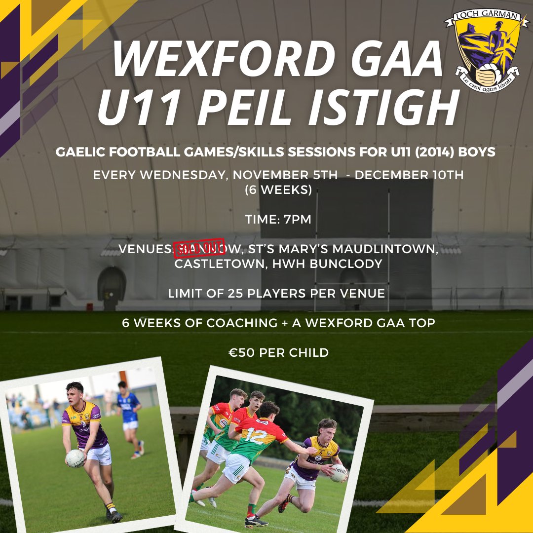 Lloyd Colfer (@llcolfer) on Twitter photo PEIL ISTIGH UPDATE:
<a href="/OfficialMaudGFC/">St Marys Maudlintown</a> is replacing Blackwater as a venue (11 places left) 👍
<a href="/BannowBmittyGaa/">Bannow/Ballymitty Gaa</a> is sold out 👌
<a href="/CastletownM/">Castletown Liam Mellows</a> has 1 place left 😊
<a href="/OfficialHWHBun/">OfficialHWHBunclody</a> has 3 places left 😁
Click the link below to book 👇
universe.com/events/wexford…
#LoveBigBall
#Peil4All PEIL ISTIGH UPDATE:
<a href="/OfficialMaudGFC/">St Marys Maudlintown</a> is replacing Blackwater as a venue (11 places left) 👍
<a href="/BannowBmittyGaa/">Bannow/Ballymitty Gaa</a> is sold out 👌
<a href="/CastletownM/">Castletown Liam Mellows</a> has 1 place left 😊
<a href="/OfficialHWHBun/">OfficialHWHBunclody</a> has 3 places left 😁
Click the link below to book 👇
universe.com/events/wexford…
#LoveBigBall
#Peil4All
