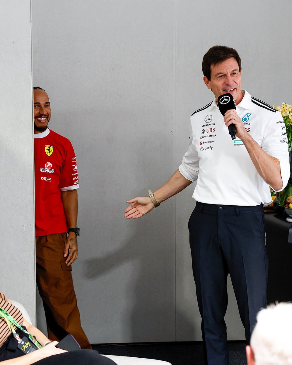 MercedesAMGF1's tweet image. When an old friend comes to see you 😉