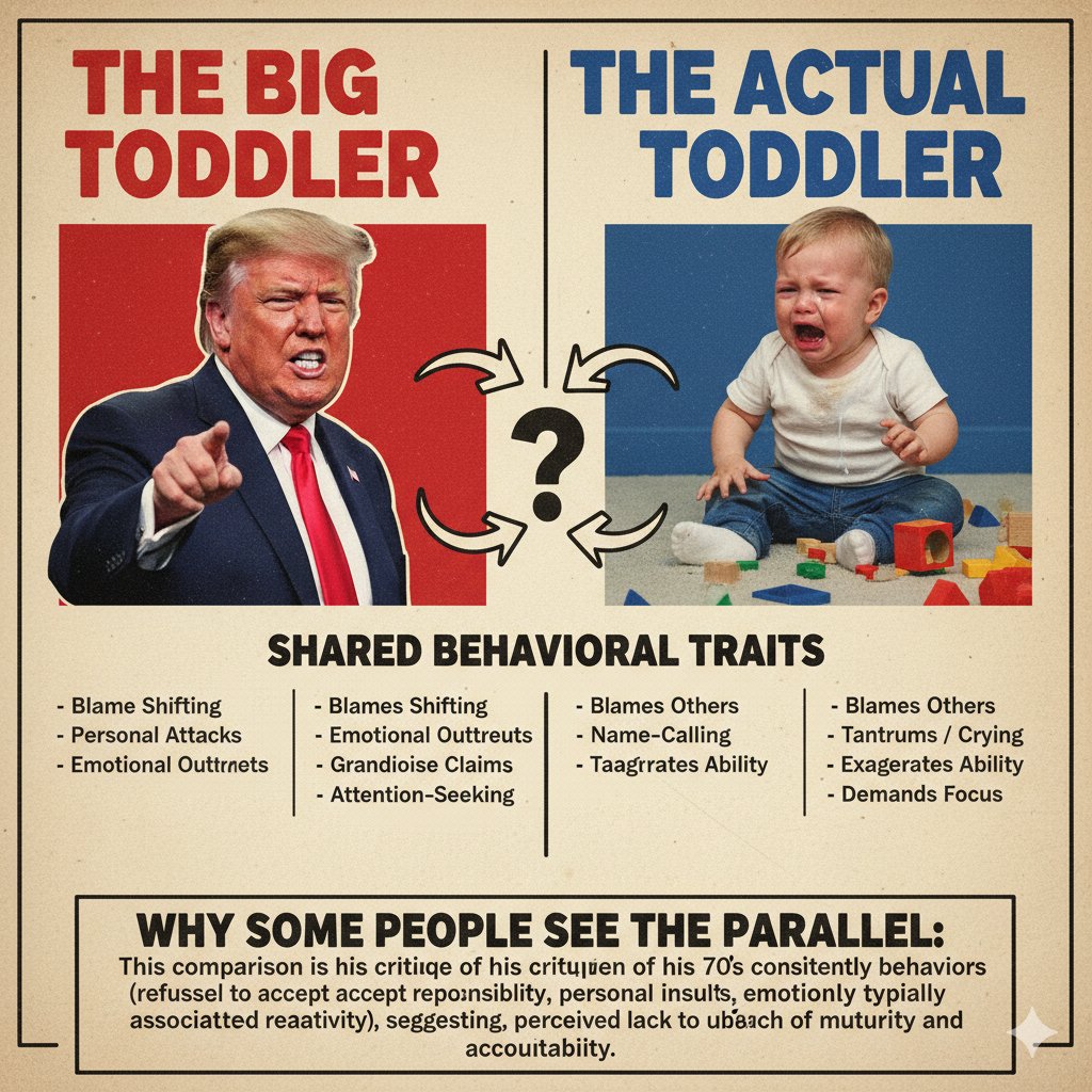 DumpTh3Orange's tweet photo. Donald Trump’s motto: “The buck stops… over there.” At 79, he’s a walking tantrum, swapping policy for playground insults and truth for delusion. Proof you can live in a gold tower and still have the maturity of a juice box. #TrumpTantrum #MAGAisAMess #GOPClownShow https://t.co/lCvP73CFSp