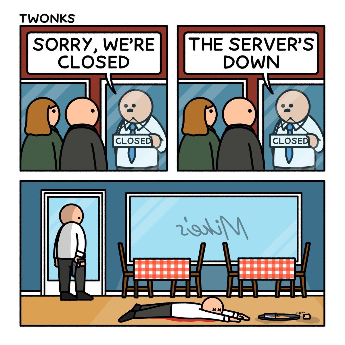Twonks (@twonkcomics) on Twitter photo Server's down Server's down