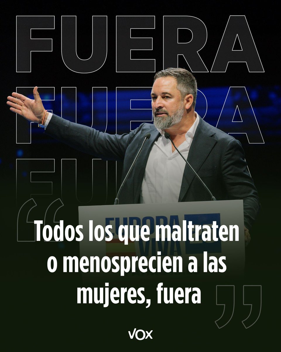 Por no respetar a las mujeres...  ¡FUERA!

Por ser ilegal... ¡FUERA!

Todos estos sinvergüenzas que el PP y el PSOE acogen con los brazos abiertos... ¡FUERA!