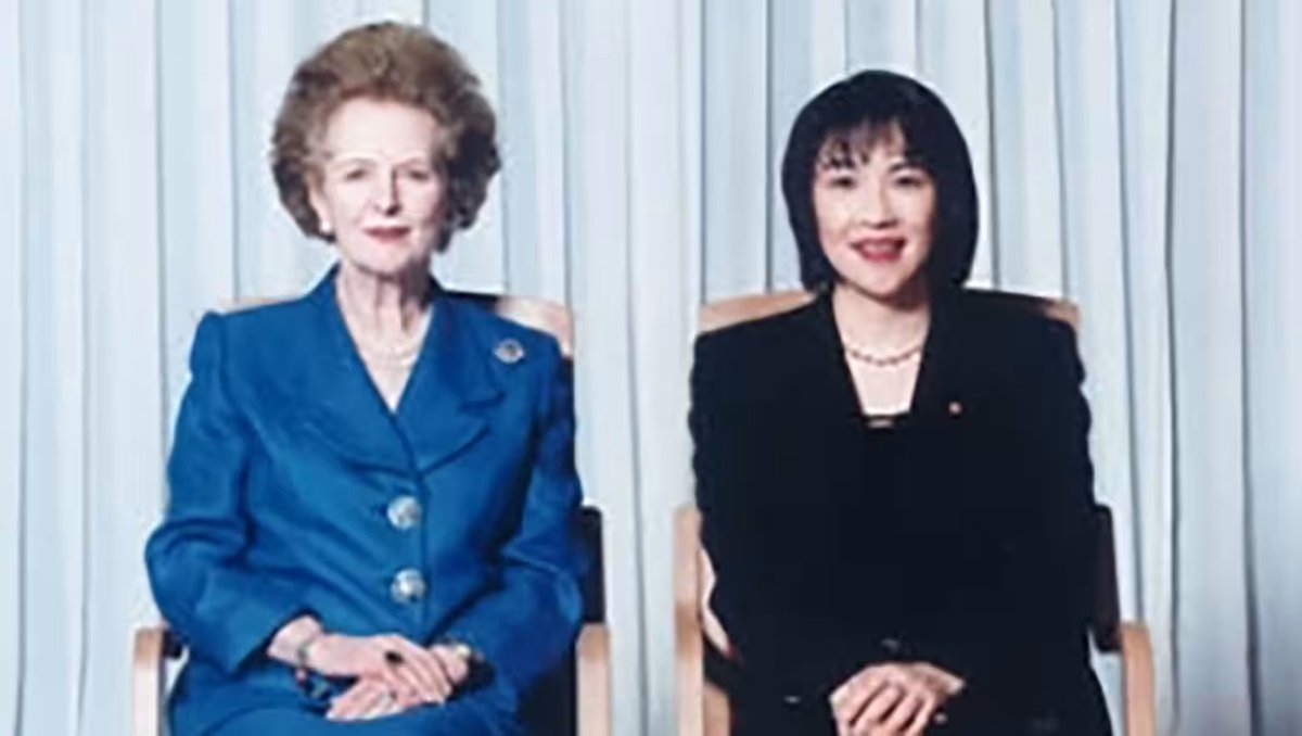 A 36 year old Takeichi with Margaret Thatcher, 1997.