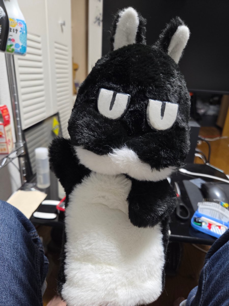 #たみーかわいい
#たみーあーと
マチアソビで変態の所業だと言われたけどそれほど変態かな？
素体削り出して、型紙作って、大きさ確認して、縫って立体にして、目も前行程同じで後はレジンで固めただけなんだけどなー(笑)
皆も作ろう推しグッズ!!🎶
楽しいよ!!