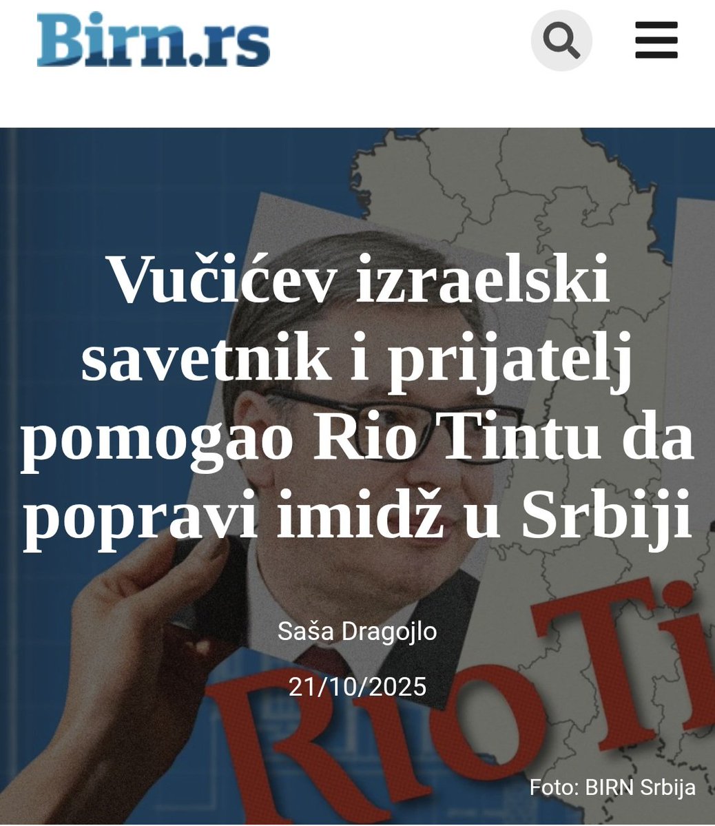 Asaf Eisin, izraelski politički propagandista koji sa Aleksandrom Vučićem sarađuje više od dve decenije i kog Vučić naziva „prijateljem“, radio je na strateškoj medijskoj kampanji za Rio Tinto u jeku najvećih protesta protiv projekta Jadar 2021. godine, uprkos tome što je interni