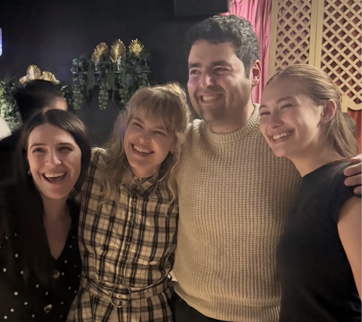 Lola Tung, Jane Bruce, the composer Zack Zadek and director Sammi Cannold at the workshop presentation of their musical ‘The Turning’ in New York from Sammi! 🎭🌲