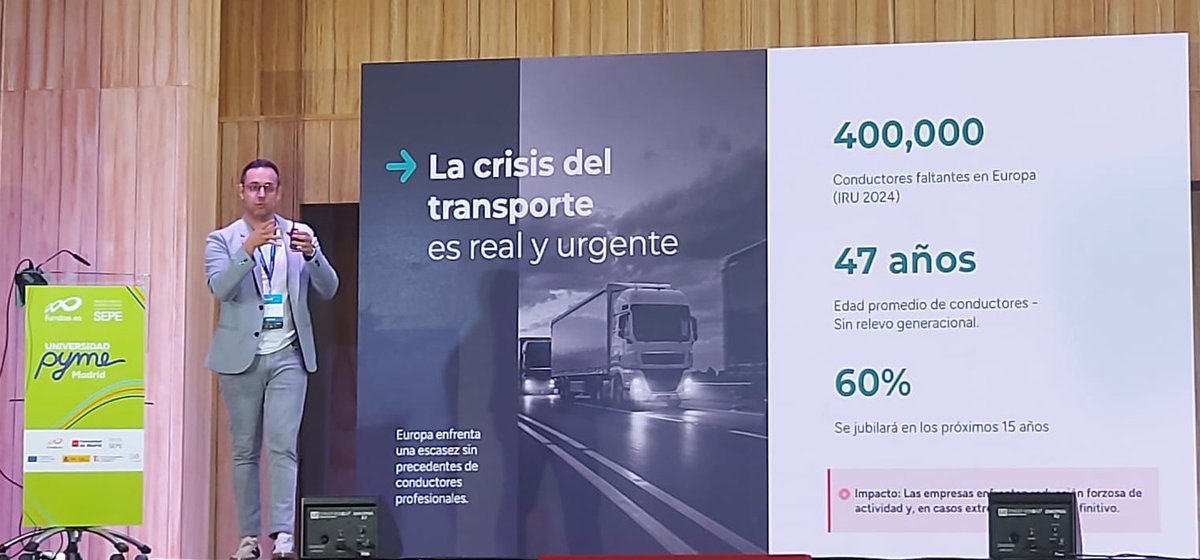 Charla sobre logistica de Javier Quesada. Brodriver: El copiloto digital que revoluciona la vida del camionero. Caso de éxito.
@fundae <a href="/EmpleoCMadrid/">Economía y Empleo▪️Comunidad de Madrid</a>