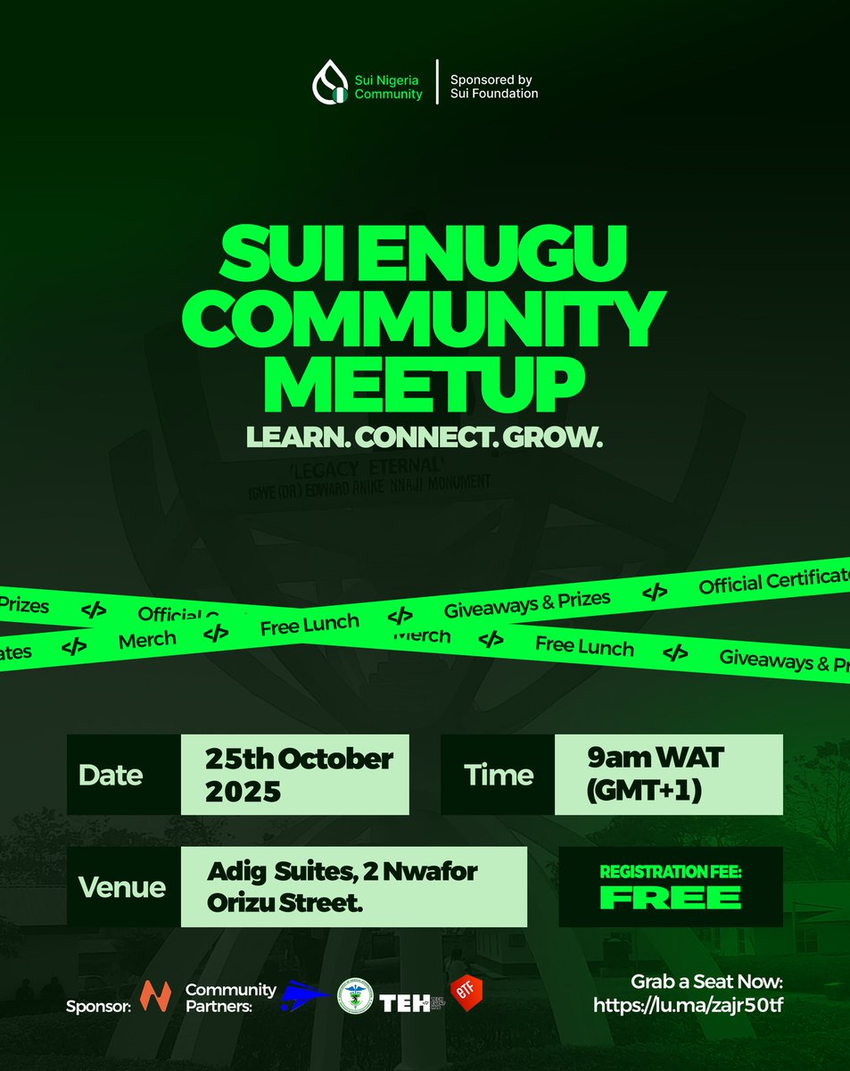 SuiNetworkNG's tweet image. This weekend is going to be a super packed one as we&apos;ve got events in Abia, Niger, Enugu, Calabar; most of these events are Dev-centric!

Don&apos;t be surprised when you start seeing real-time projects that would spark changes in Nigeria soon because these events are the bedrock on…