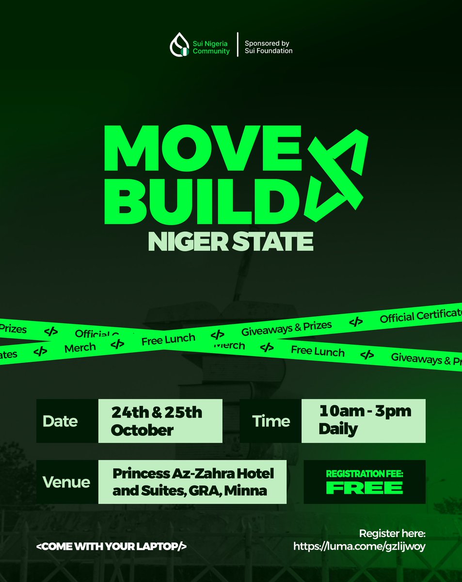 SuiNetworkNG's tweet image. This weekend is going to be a super packed one as we&apos;ve got events in Abia, Niger, Enugu, Calabar; most of these events are Dev-centric!

Don&apos;t be surprised when you start seeing real-time projects that would spark changes in Nigeria soon because these events are the bedrock on…