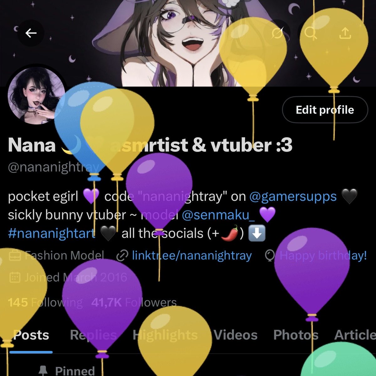 Nana 🌙💜 asmrtist & vtuber 🐰🪽 tweet media