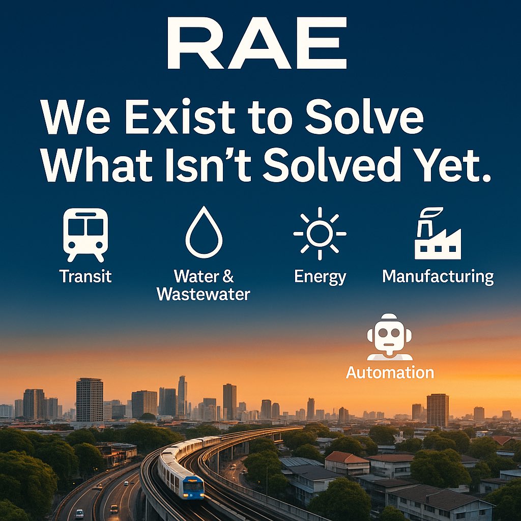 🌍 At RAE, We Exist to Solve What Isn’t Solved Yet.

RAE (raengineer.com) was founded with a bold and simple mission -to tackle the critical challenges that humanity has not yet fully solved. We focus on delivering real, implementable solutions where they matter the most
