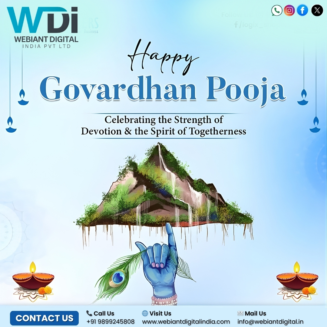webiantdigital's tweet image. 🪔🌿 𝐇𝐚𝐩𝐩𝐲 𝐆𝐨𝐯𝐚𝐫𝐝𝐡𝐚𝐧 𝐏𝐮𝐣𝐚! 🌿🪔
May the divine blessings of Lord Krishna bring endless joy, success, and prosperity into your life. 
#HappyGovardhanPuja #WebiantDigitalIndia #DivineBlessings #FestivalOfFaith #LordKrishna #GratitudeAndGrowth #FestiveVibes