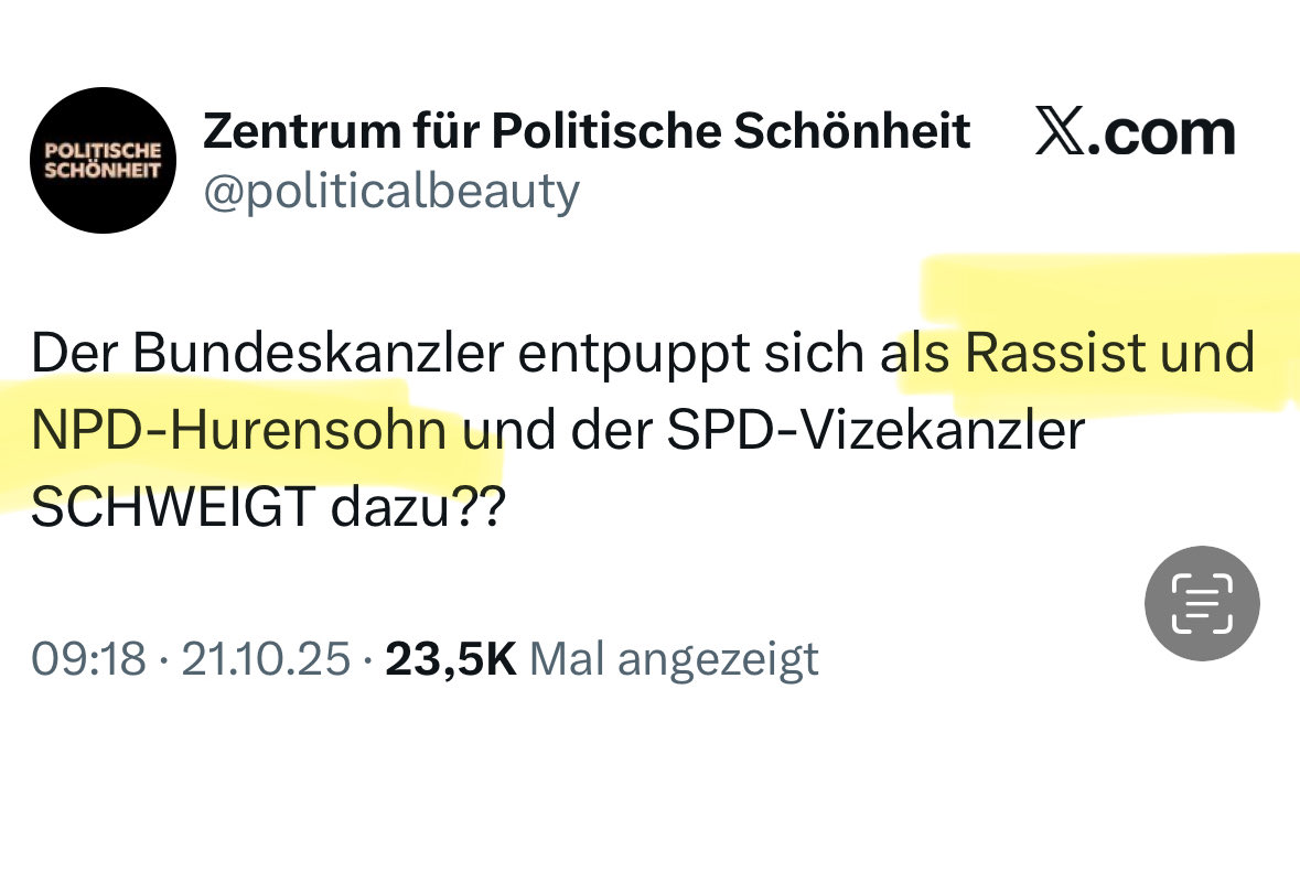 Zur Erinnerung: „#Schwachkopf Professionell“ führt zur #Hausdurchsuchung. Und das hier soll Satire sein? #Merz