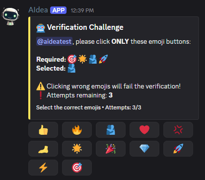 myAIdea's tweet image. New module for anyone trying to make bots harder life.
How to do that? Create a new kind of verification bot ;)
Here's one for you to use for FREE. 
Easy to set up, clean and working fast. The #aidea is to click the required buttons with emoji.
Easy for human, harder for bots.