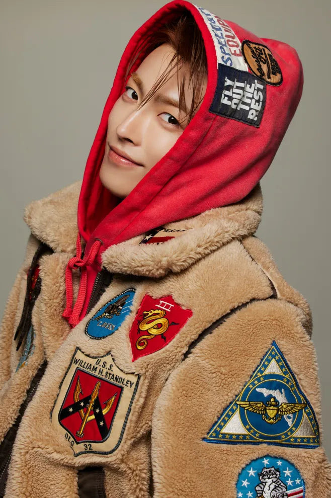 1024updates's tweet image. [📷] Hongjoong for AVIREX x ATEEZ

#ATEEZ #에이티즈 #HONGJOONG