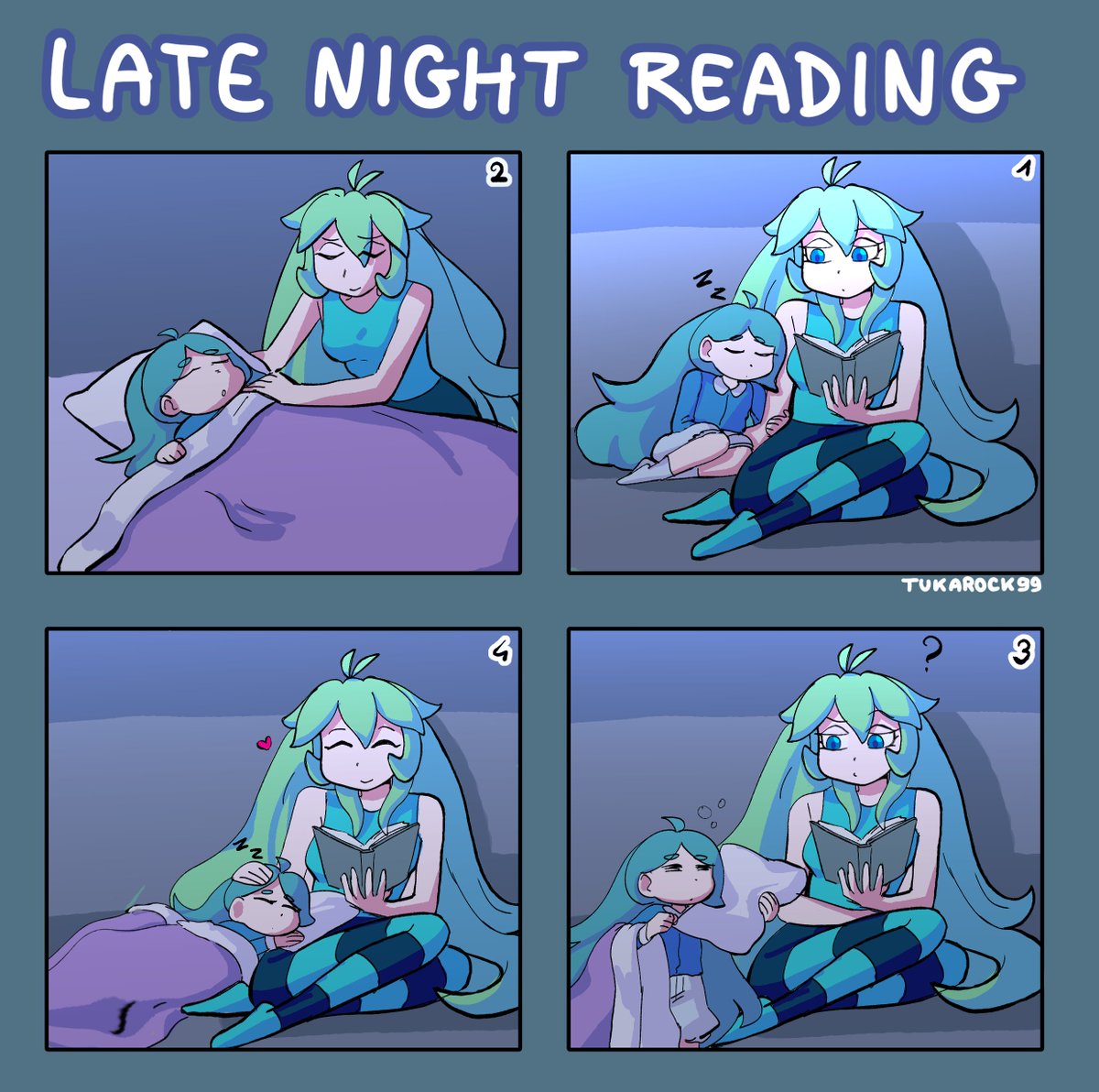[OC] Late night reading ~ 📘💤🛏️💕