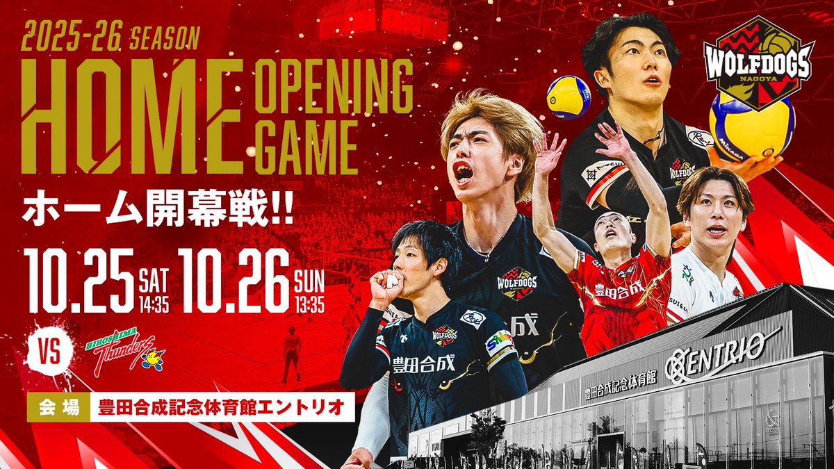 🐺WOLFDOGS NEWS🐶 10/25(土)•10/26(日) 開幕節ホームゲーム情報を公開