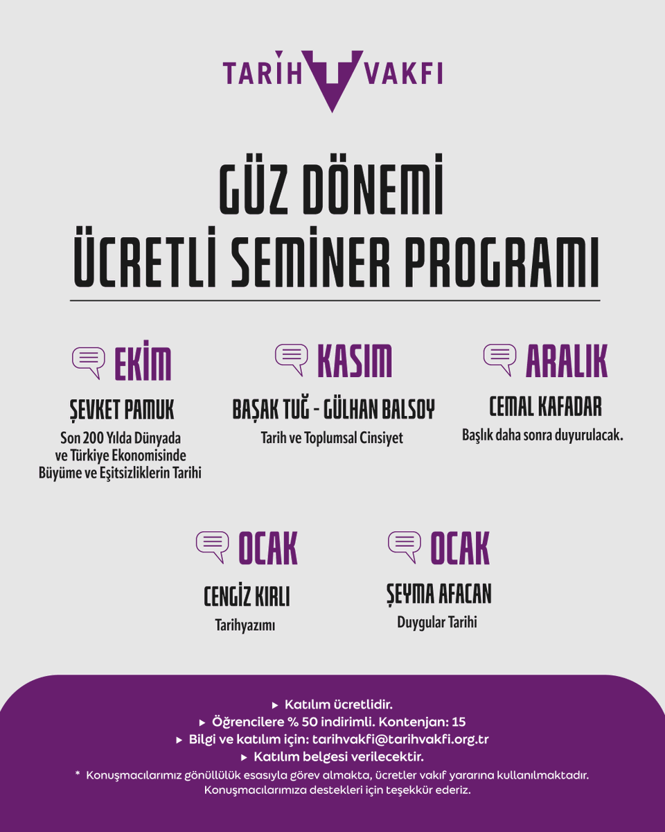 ToplumsalTarih's tweet photo. TARİH ve TOPLUMSAL CİNSİYET WEBİNARI
Prof. Dr. Gülhan Balsoy ve Doç. Dr. Başak Tuğ

Bu sekiz saatlik seminerlerde, toplumsal cinsiyet kavramı ile tarih yazımı arasındaki ilişkiye odaklanacağız. Bir yandan feminist literatürde yeniden tanımlamalarla sıkça tartışılan bir kavram... https://t.co/nvXTOjkSO4