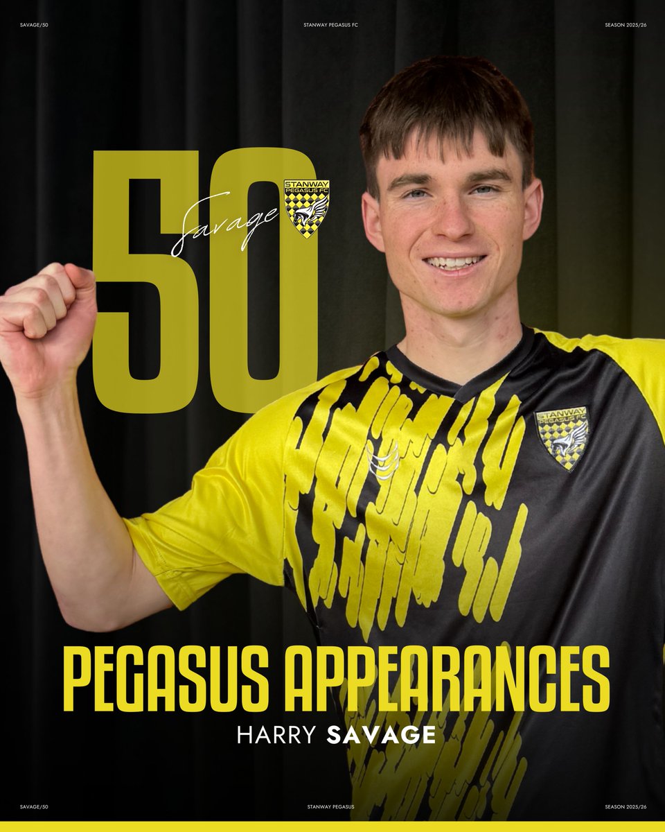 📢 Official Club Milestone

We’re delighted to congratulate Harry Savage on reaching 50 appearances for Stanway Pegasus!

A fantastic milestone and a reflection of his dedication and consistency for the club👏

#UTSP 🟡⚫️