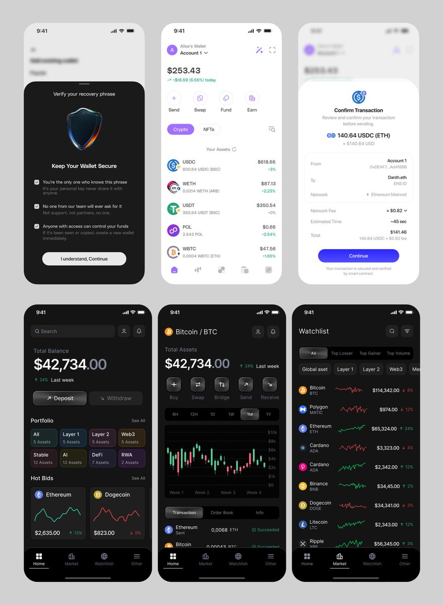 heysatya_'s tweet image. Recent apps we designed in web3 sector 🤑