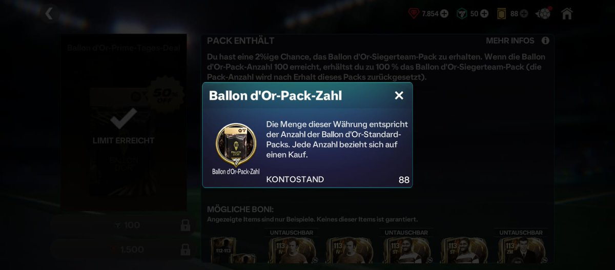How high is your #ballondor Pack Number? 
Does anyone have a higher one than me? 🤔 🤣
#fcmobile #packluck 🤡

<a href="/purefootball_x/">Pure Football</a> <a href="/GigaXGame/">GIGA GAME</a> <a href="/Enzo9CFC/">ENZO</a> <a href="/Jacobek08/">JACOBinho®</a>