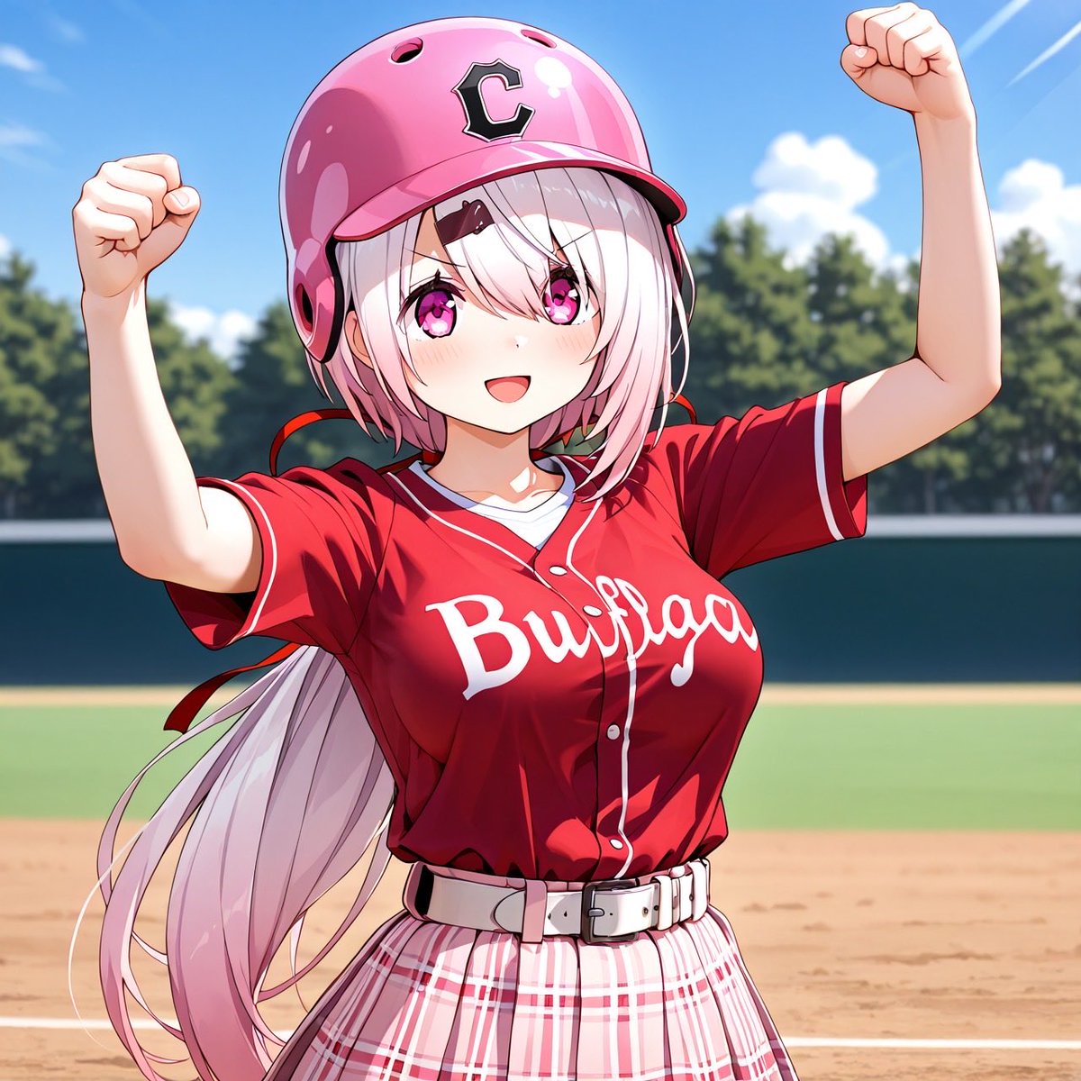 ice_AISU_AI's tweet image. パワプロくんになりたくて自分で野球を始めたしぃしぃ
練習の甲斐あって見事にヒットを打ち出塁しガッツポーズを取る
パワプロはアプリは一応まだログインしてるけど、ソフト版は買わなくなってしまった
#AIart #AIイラスト #椎名唯華 #にじさんじ