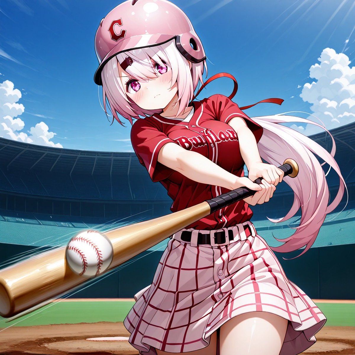 ice_AISU_AI's tweet image. パワプロくんになりたくて自分で野球を始めたしぃしぃ
練習の甲斐あって見事にヒットを打ち出塁しガッツポーズを取る
パワプロはアプリは一応まだログインしてるけど、ソフト版は買わなくなってしまった
#AIart #AIイラスト #椎名唯華 #にじさんじ