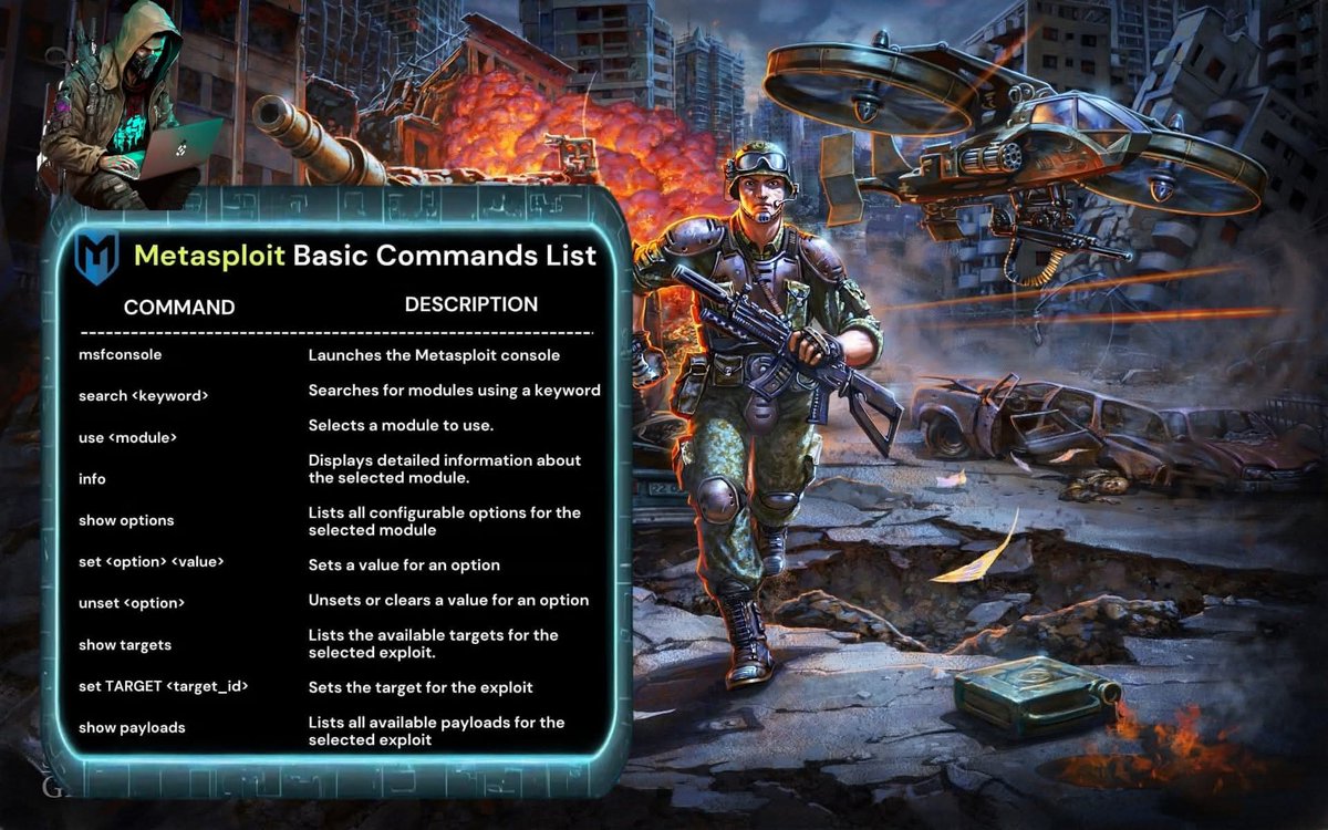 Anastasis_King's tweet image. 🔰Metasploit Basic Commands List

🔖#infosec #cybersecurity #hacking #pentesting #security